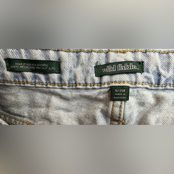 Wild Fable Blue Jean Shorts High-Waisted Relaxed Fit size 0/25 - Picture 5 of 6